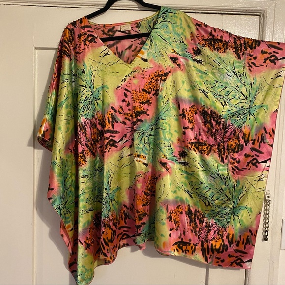 Camilla Tie Dye Silk Beaded Caftan Tunic - Picture 7 of 11